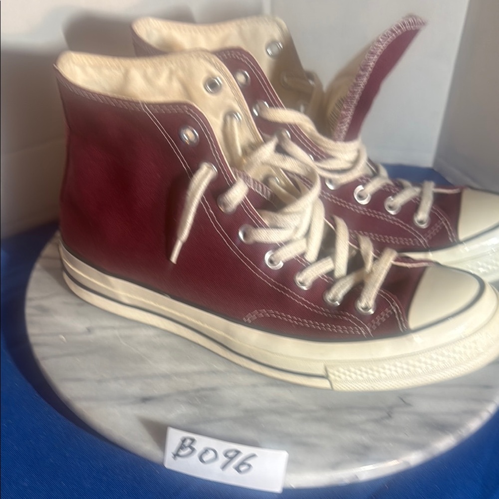 Converse Chuck Taylor Athletic Shoes - Cream and Burgundy - Picture 6 of 11